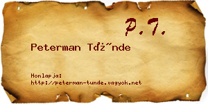 Peterman Tünde névjegykártya